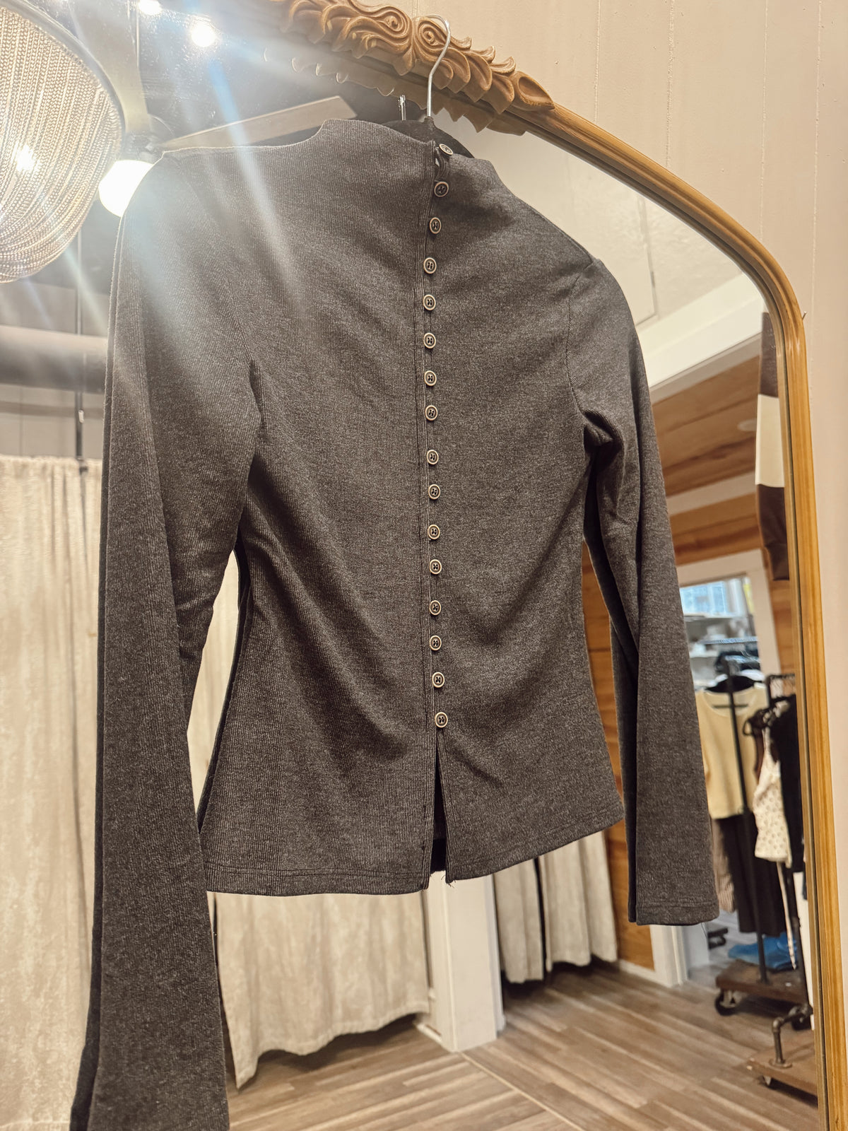 Charlotte Slim Cardi Charcoal