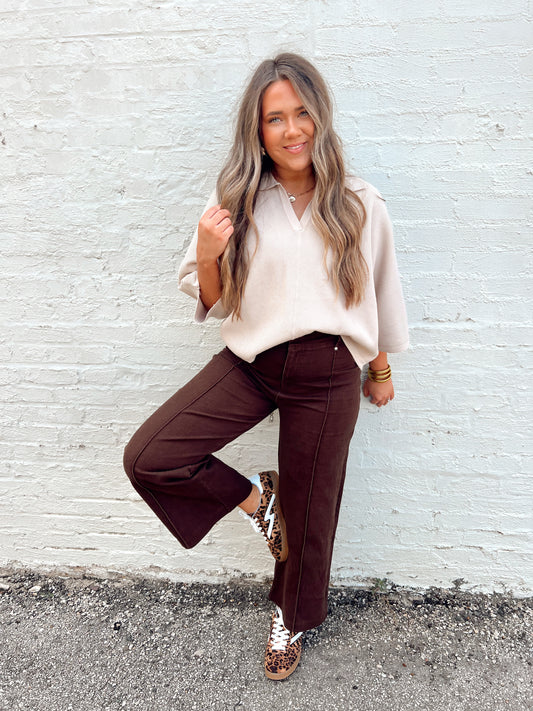 Chocolate Pleated Pant