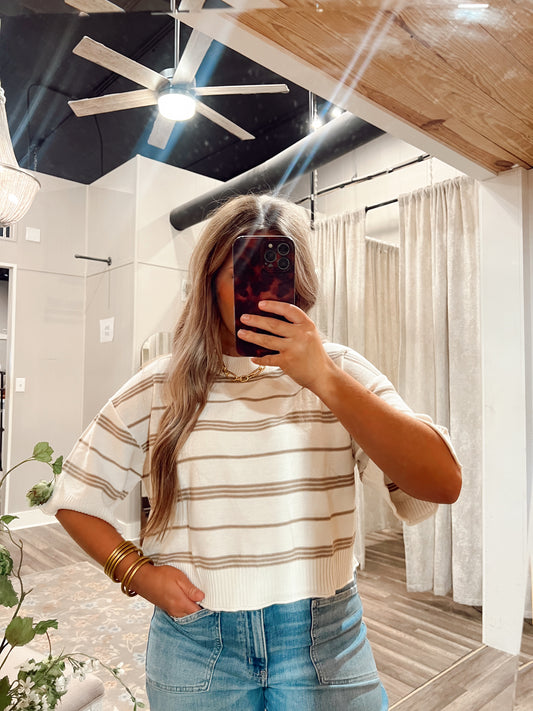 Cocoa Stripe Top