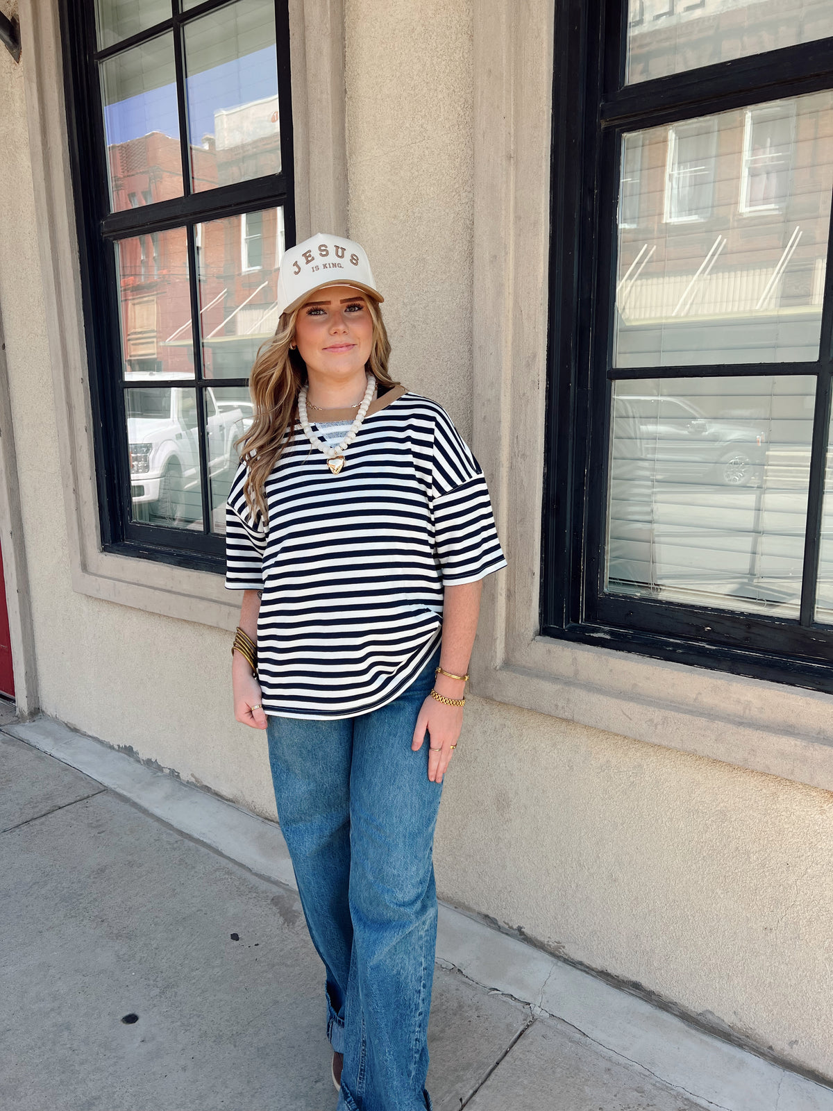 Show Your Stripes Top Navy