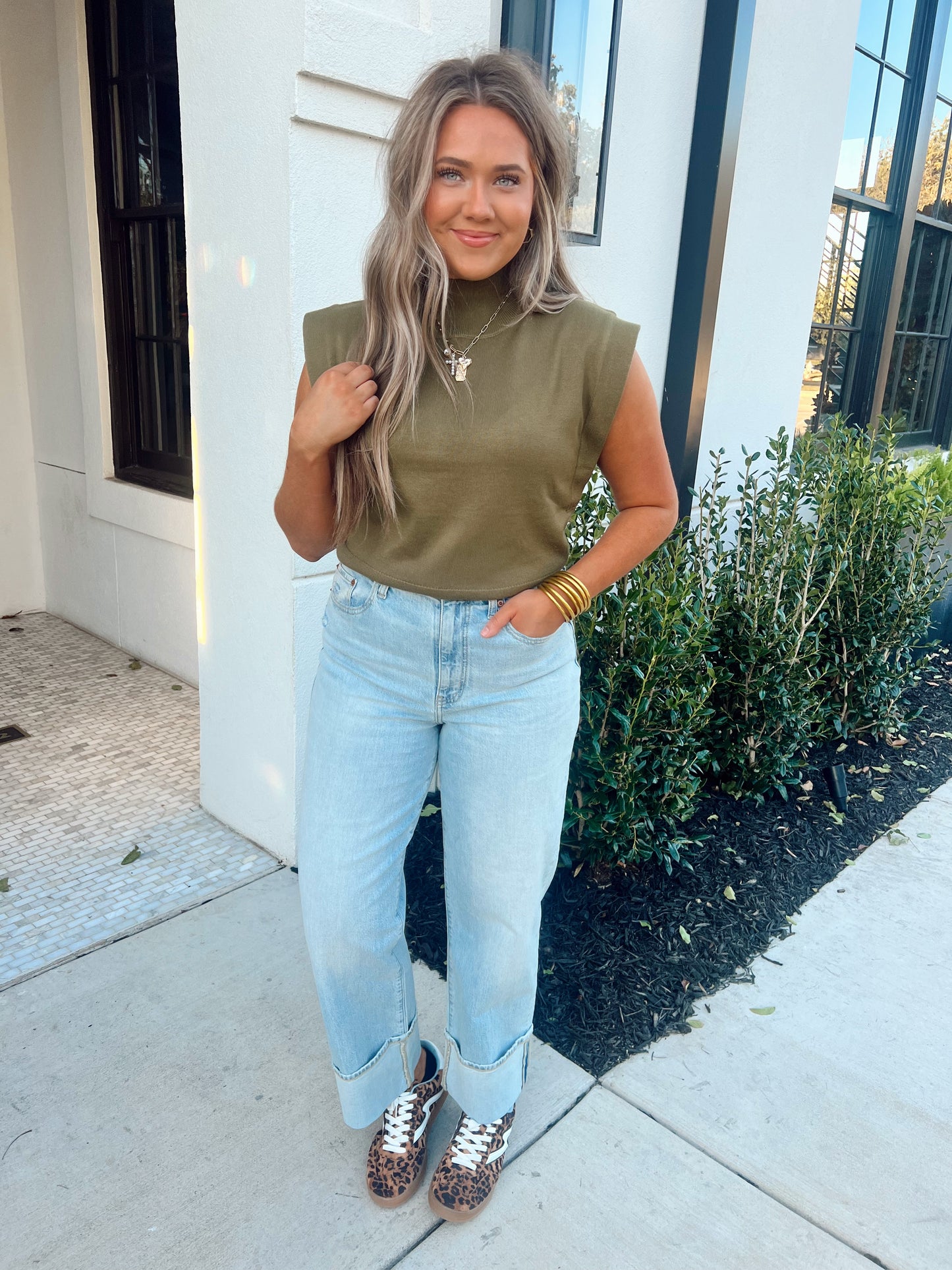 Emerson Mock Neck Olive