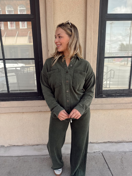 Z Supply All Day Knit Jacket Olive