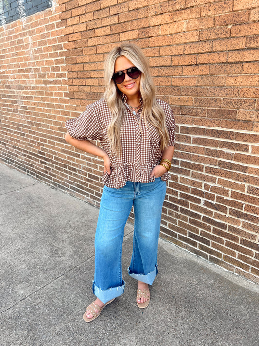 Fall Gingham Top