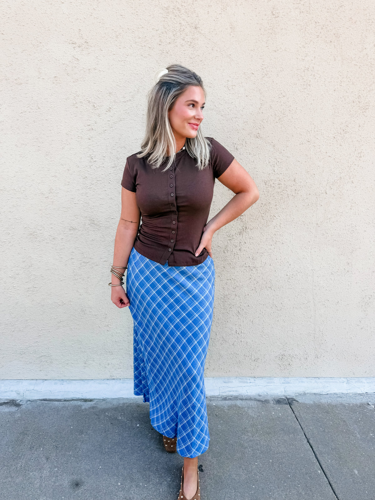 Z Supply Europa Plaid Maxi Skirt