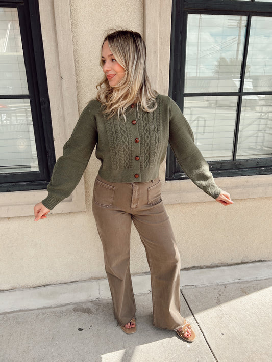Toasted Coffee Wide Leg Pants