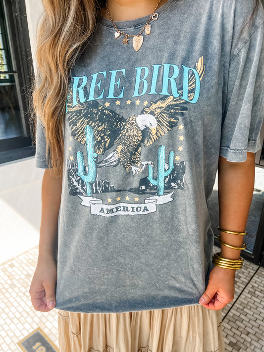 Free Bird Tee - Denim