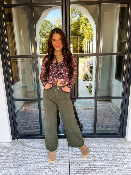 Chestnut Ties Mesh Top