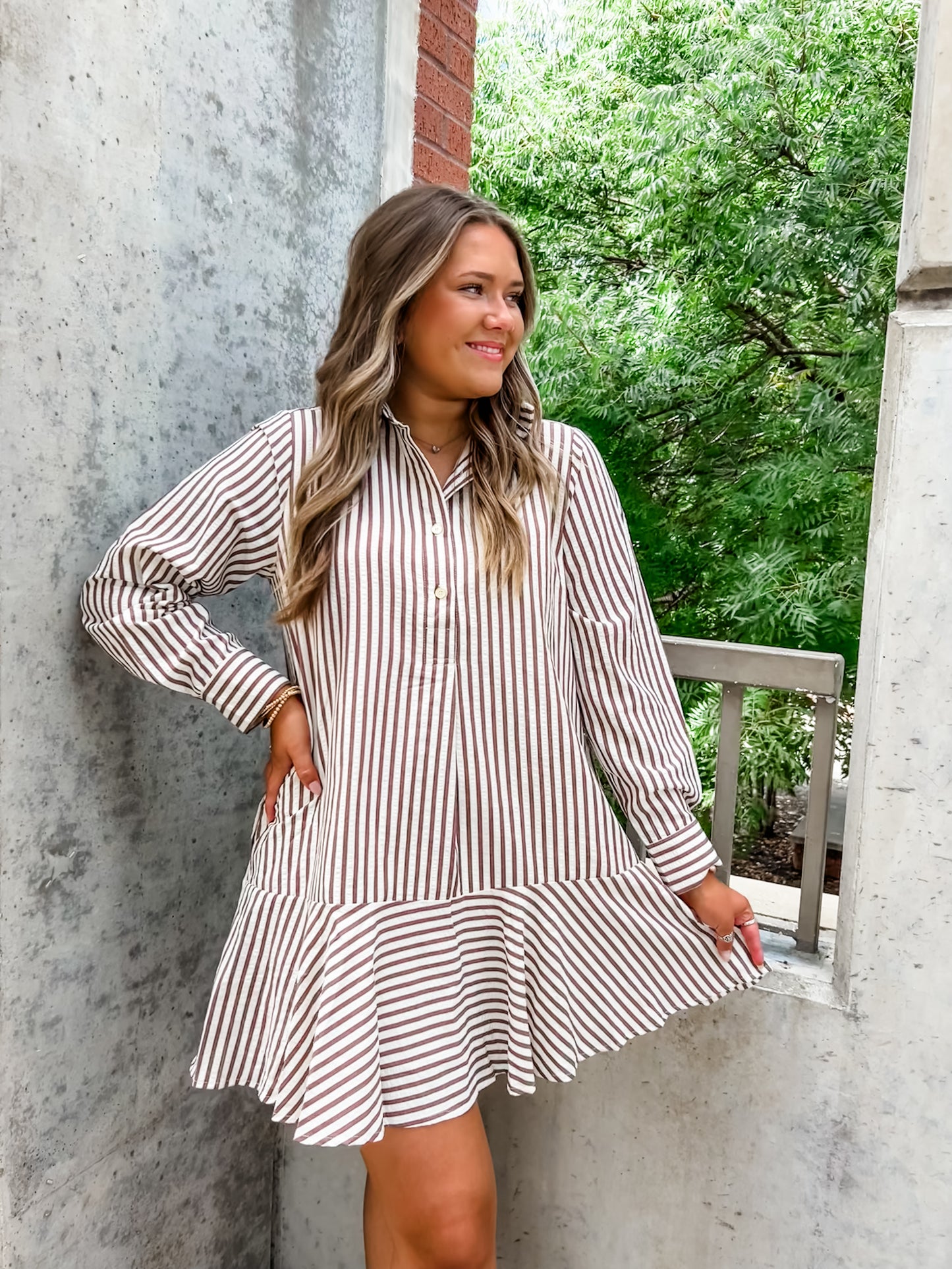 Caramel Spice Stripe Dress