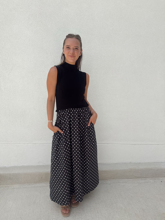 Black Mini Dot Dress