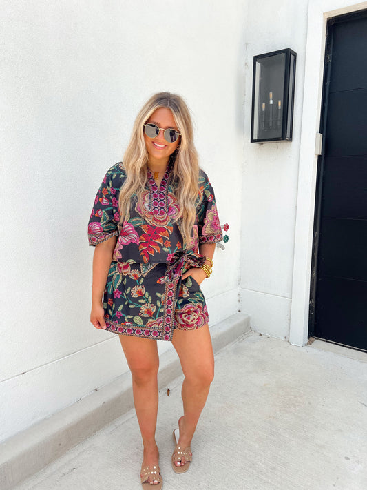 Dark Tropics Wrap Skort