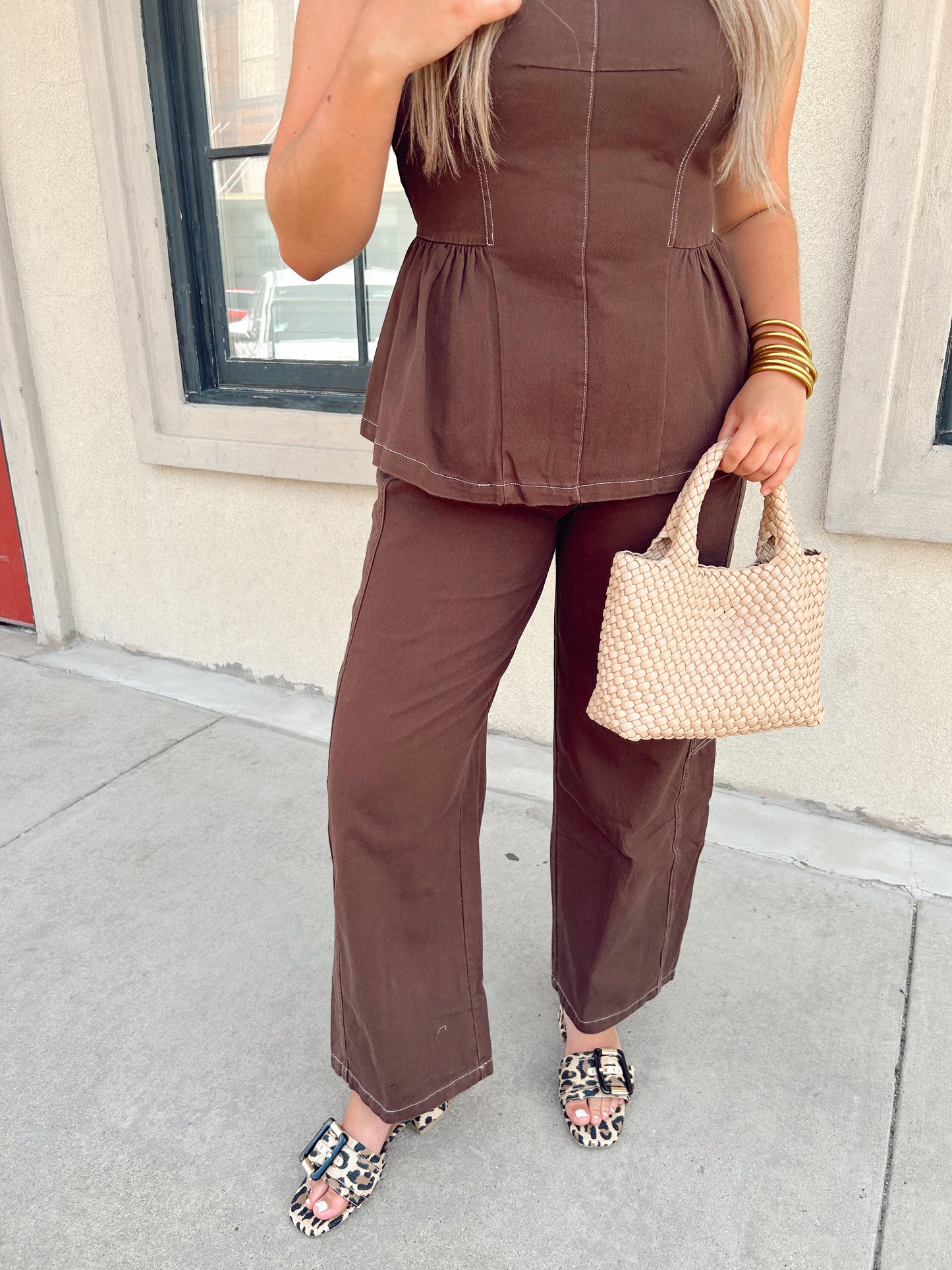 Oak Brown Barrel Pants