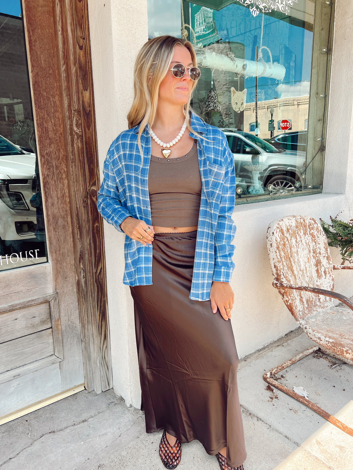 Z Supply River Plaid Mystic Blue