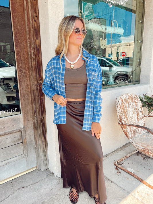 Z Supply River Plaid Mystic Blue