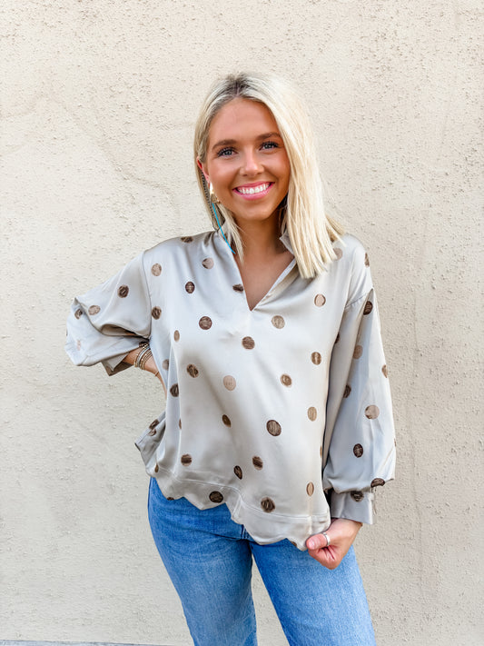 Smokey Taupe Blouse