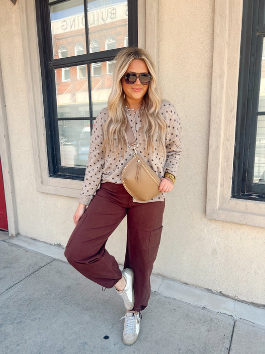 Wish For Dots Mocha Cardigan