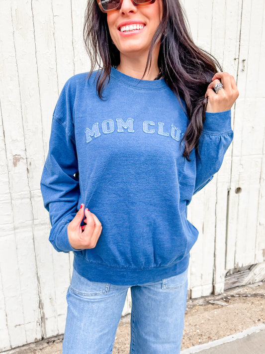 Mom Club Indigo Pullover