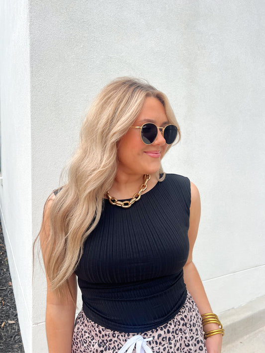 On The Slant Black Top