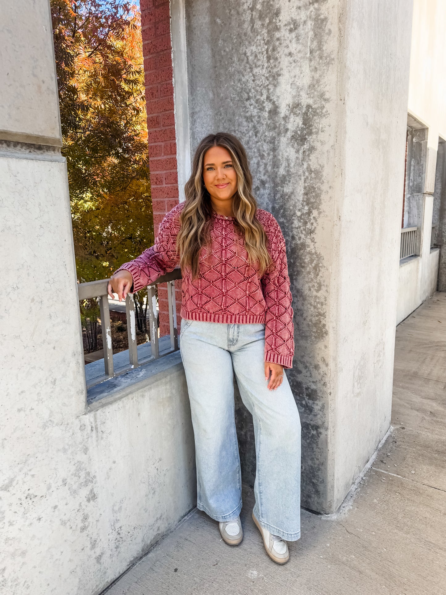 Raspberry Punch Crochet Sweater