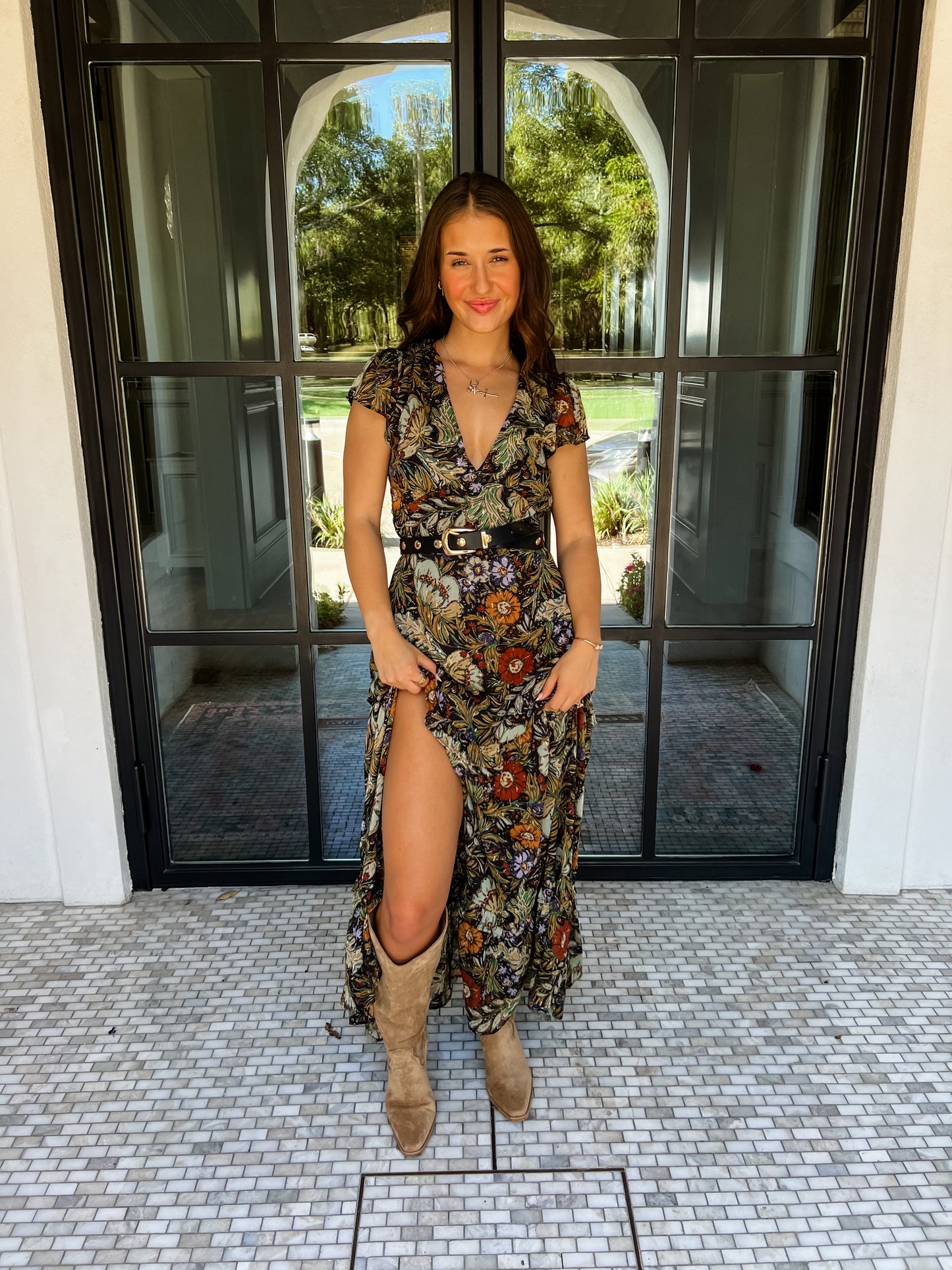 Black Multi Floral Dress