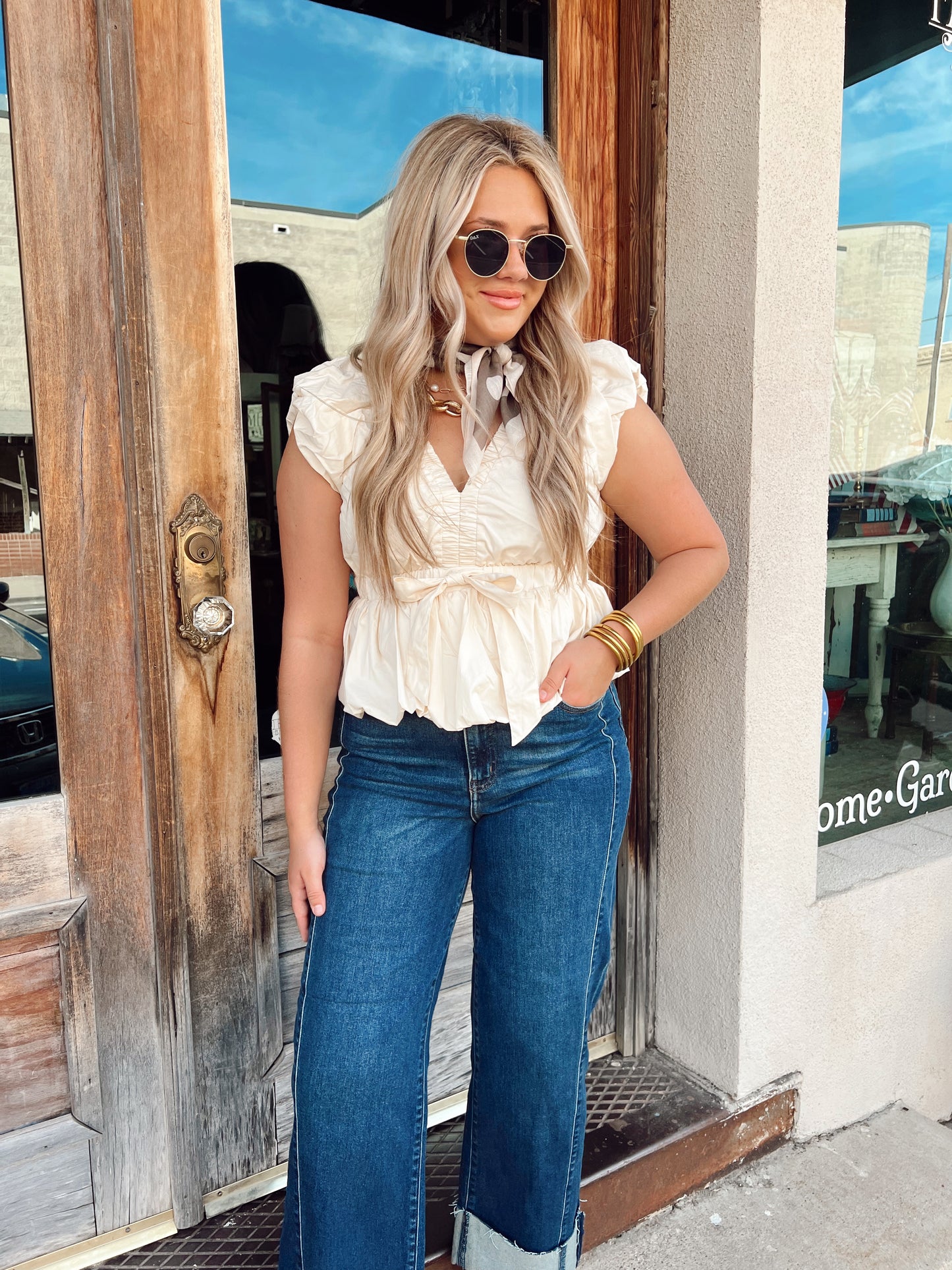Ecru Cinch Blouse