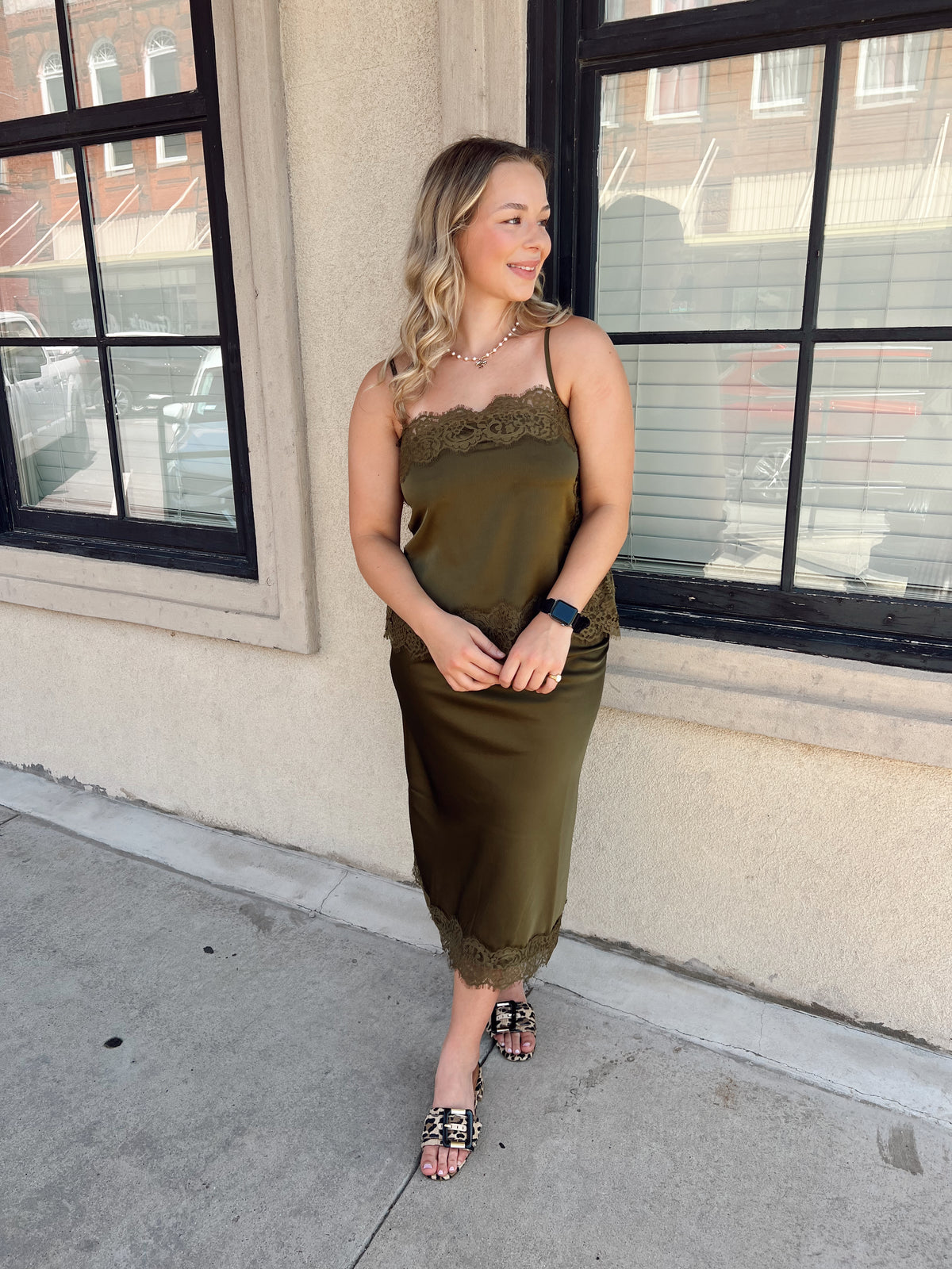 Deep Olive Lace Cami