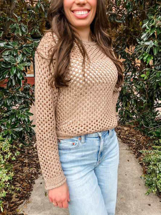 ZSUPPLY Cala Shimmer Crochet Sweater