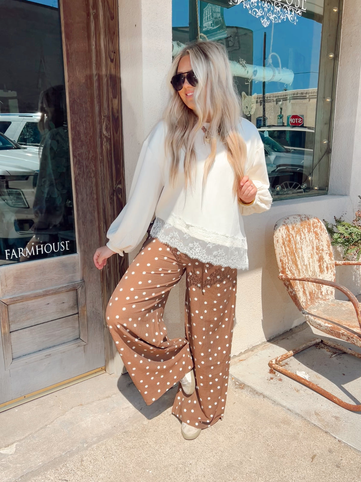 Mocha Cream Dot Pants