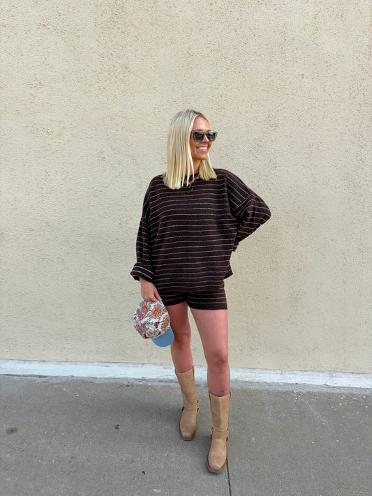 Maple Stripe Sweater Short Set