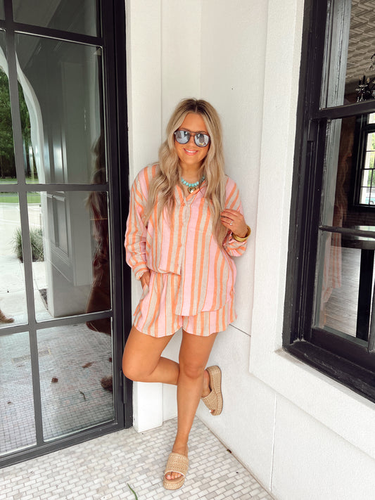 Z Supply Perfect Stripe Top Tiger Lily