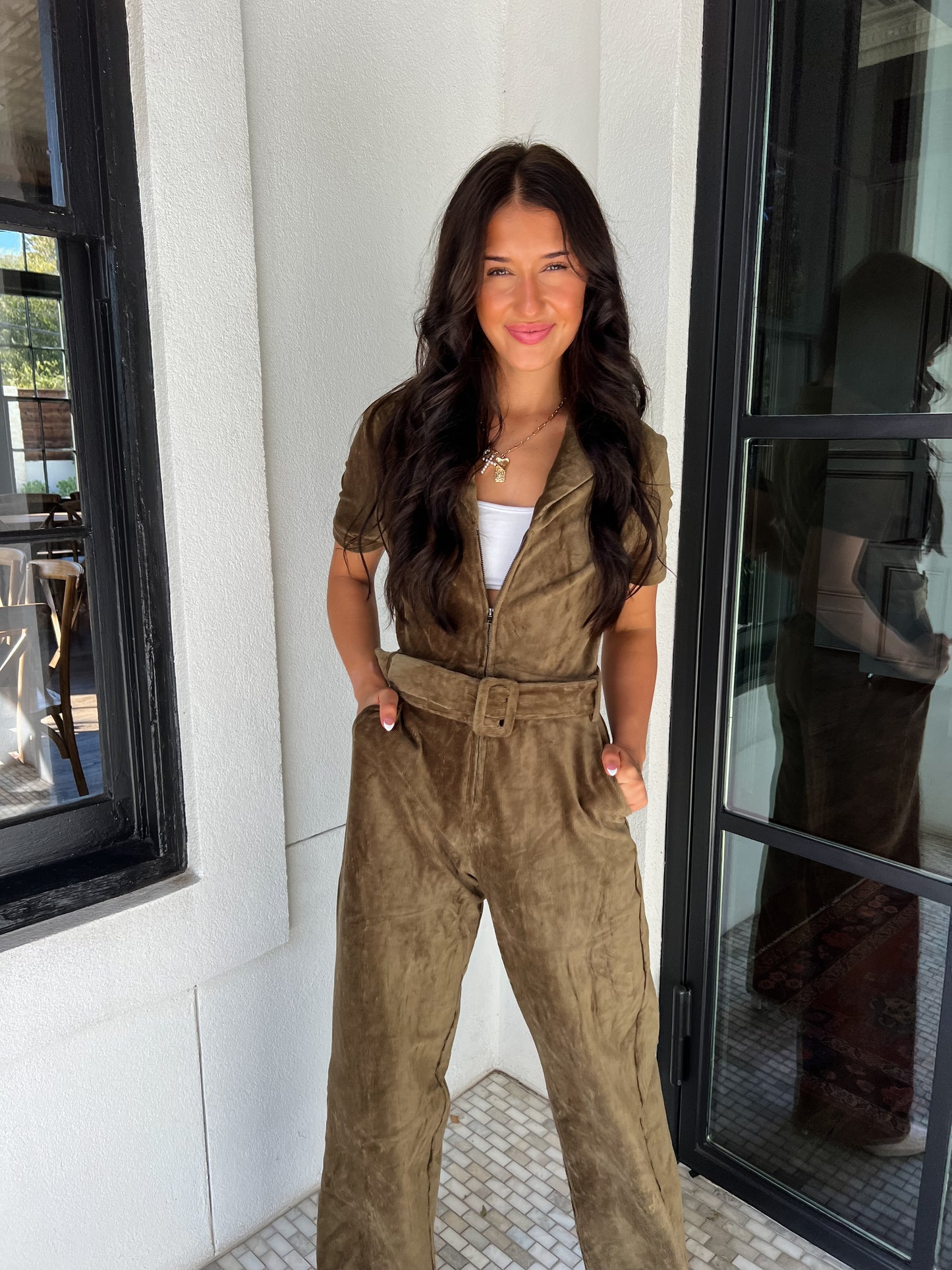 Morrison Corduroy Belted Jumpsuit