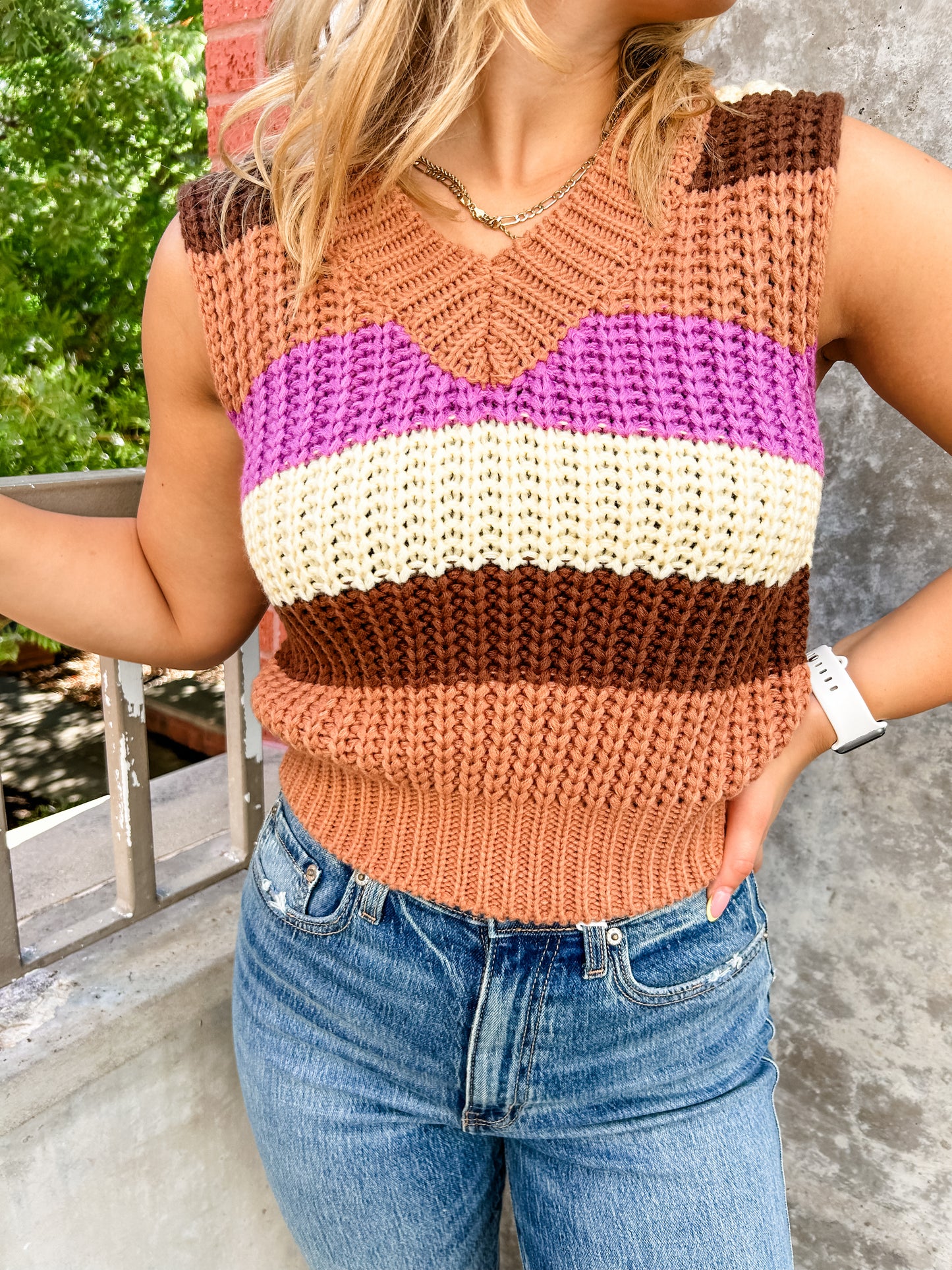 Express It Striped Sweater Tank