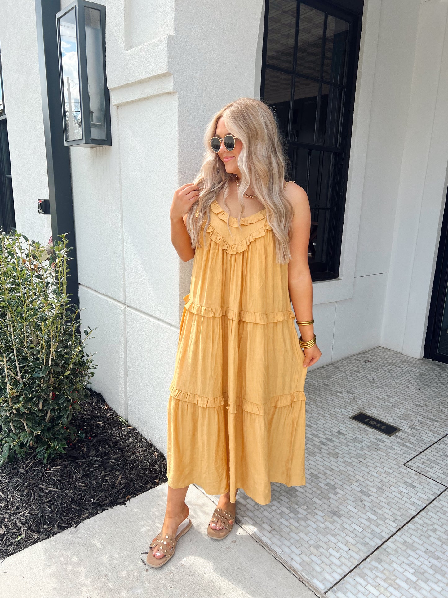 Erin Honey Gold Maxi Dress