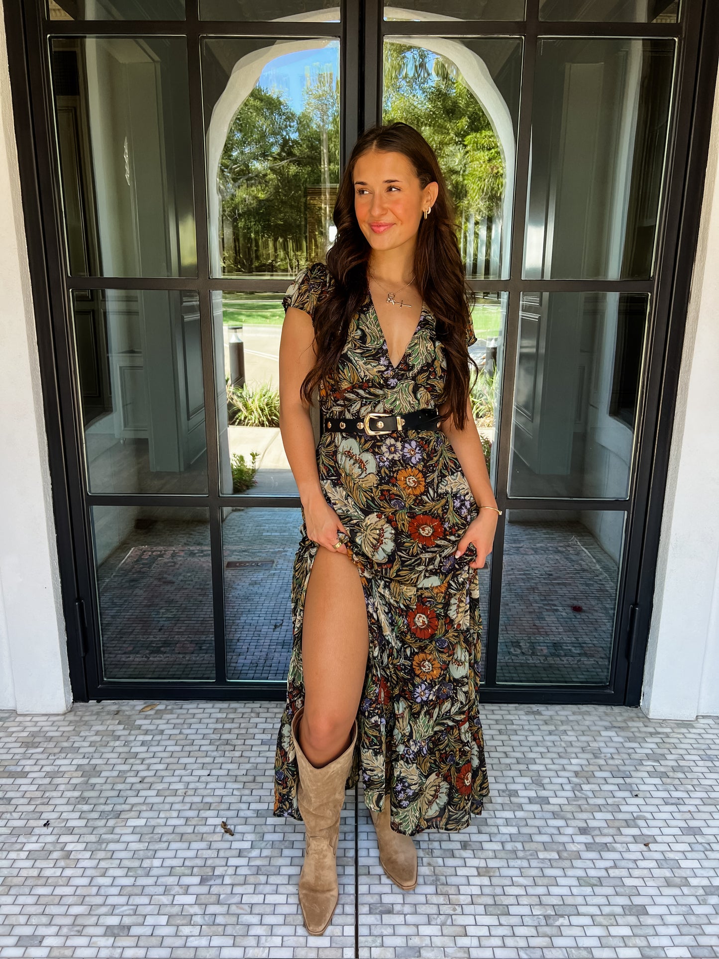 Black Multi Floral Dress
