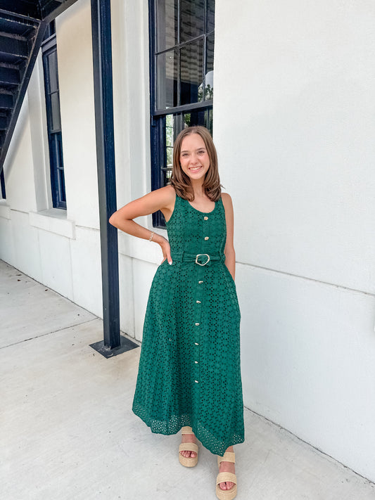 Emerald Sky Eyelet Dress