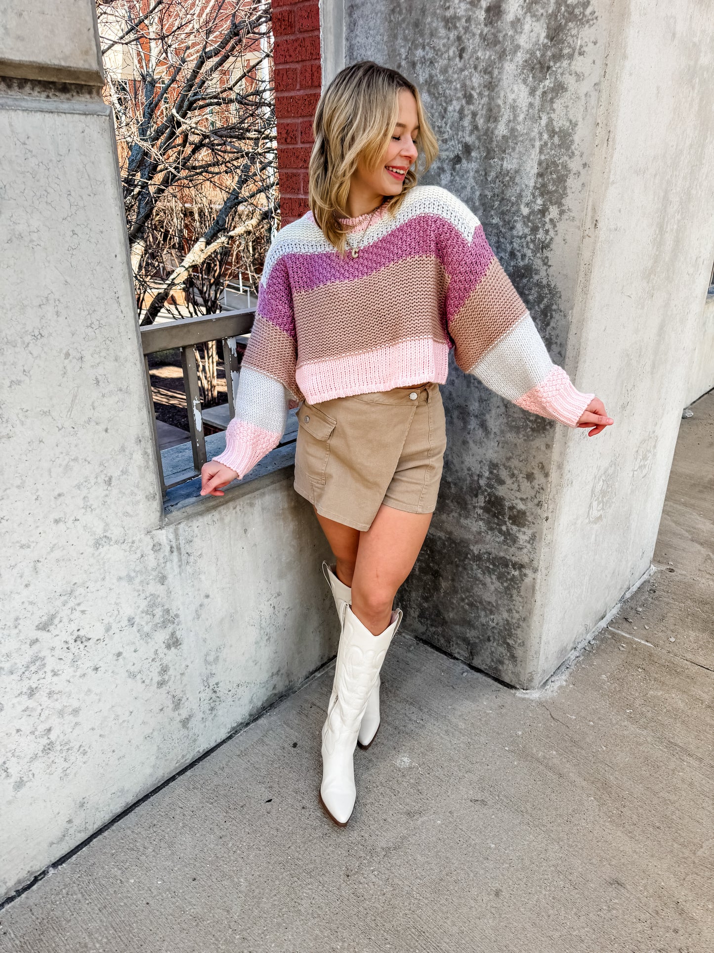 Pink Multi Stripe Sweater