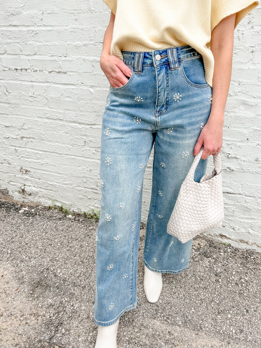 Dripping in Pearls Denim