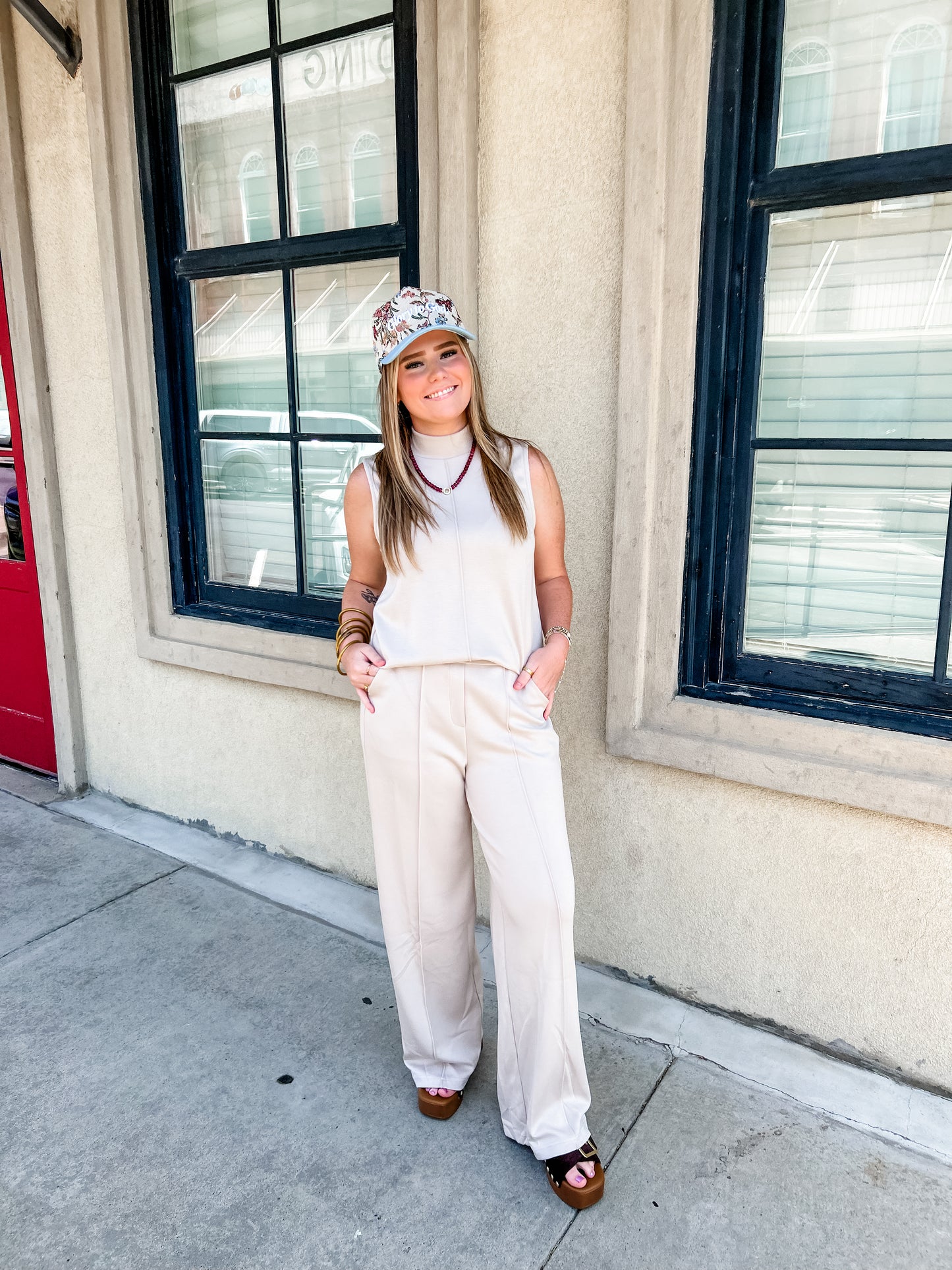 Almond Pleated Pants