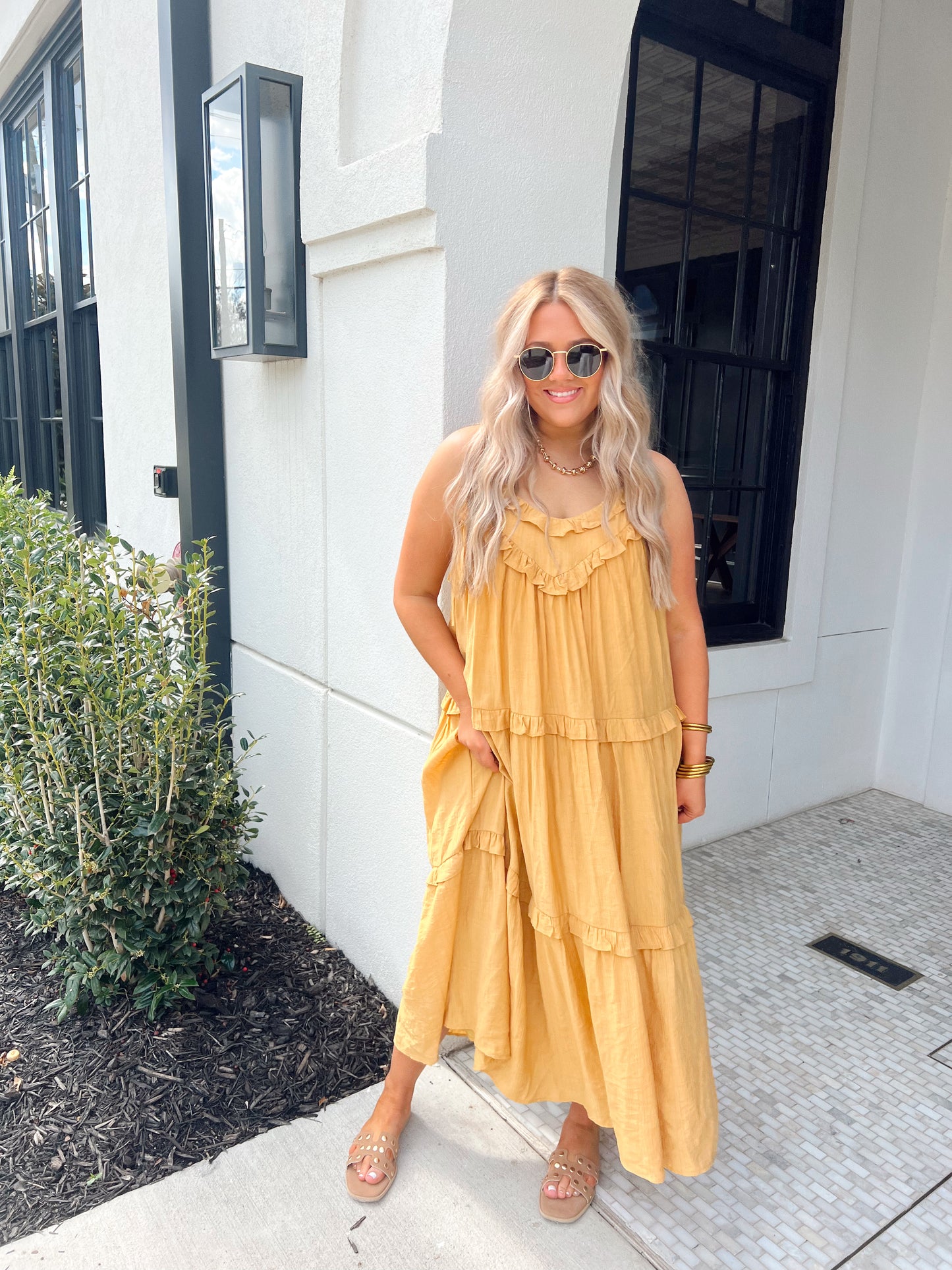 Erin Honey Gold Maxi Dress
