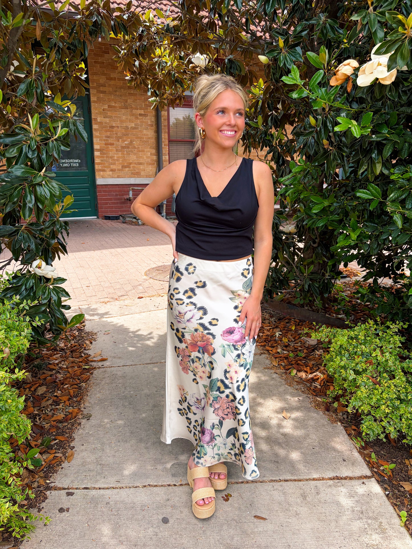 Finding Roses Satin Skirt