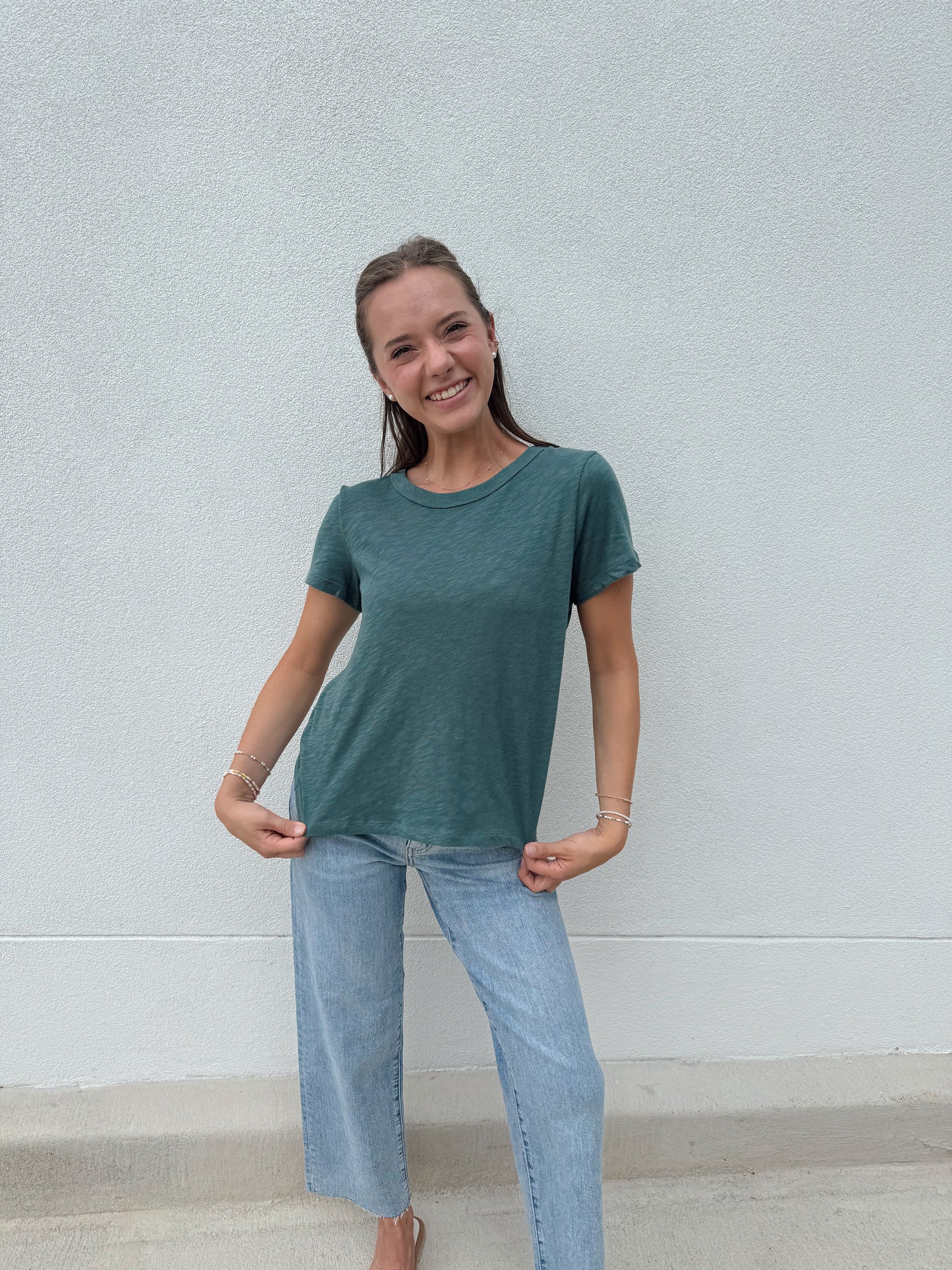 Junie Slub Tee Emerald Cove