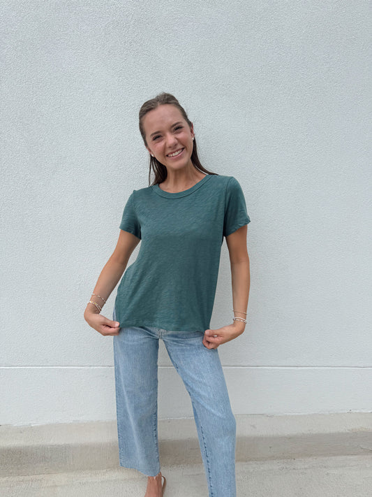 Junie Slub Tee Emerald Cove