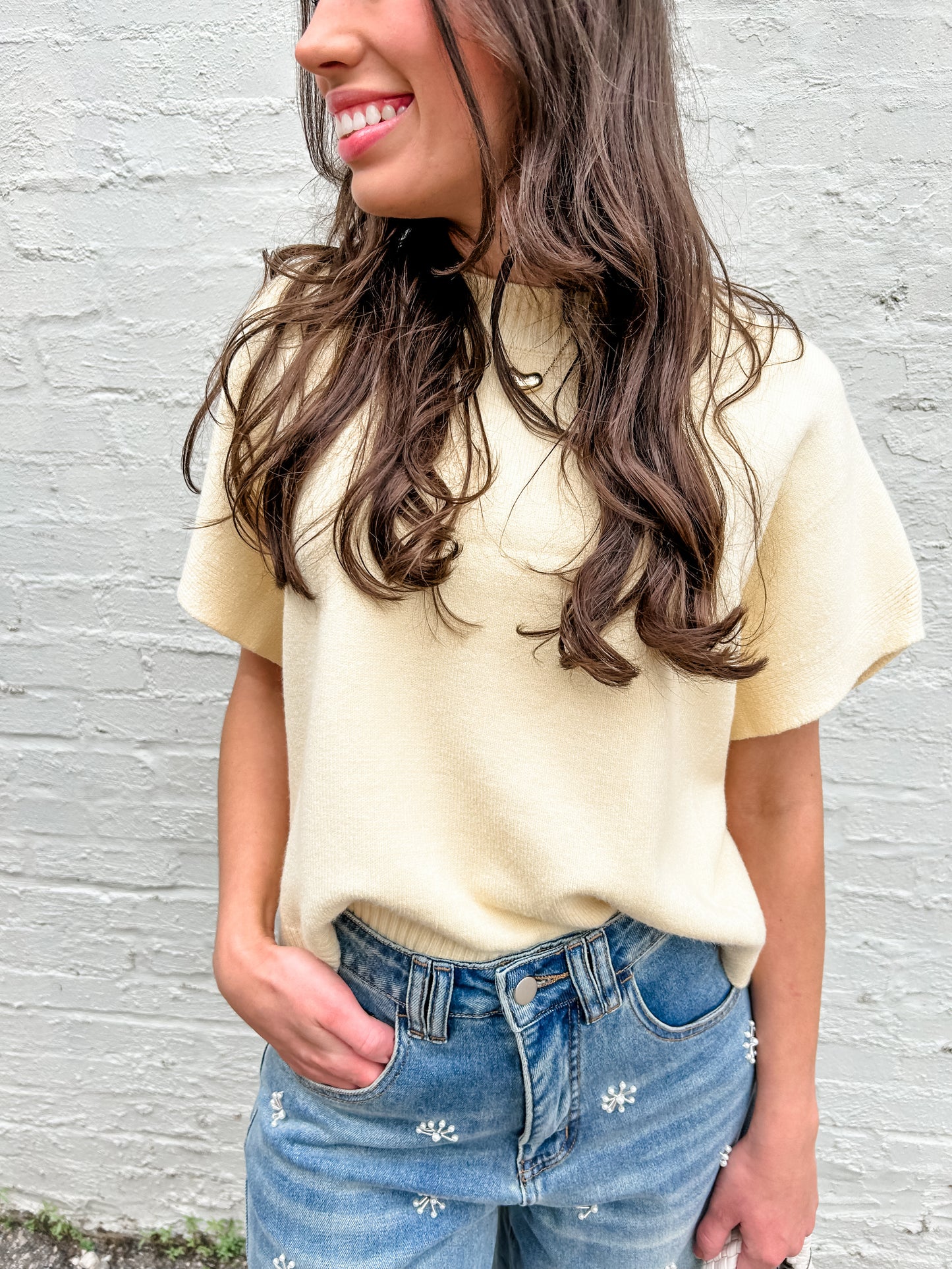 Short Sleeve Cardi- Butter