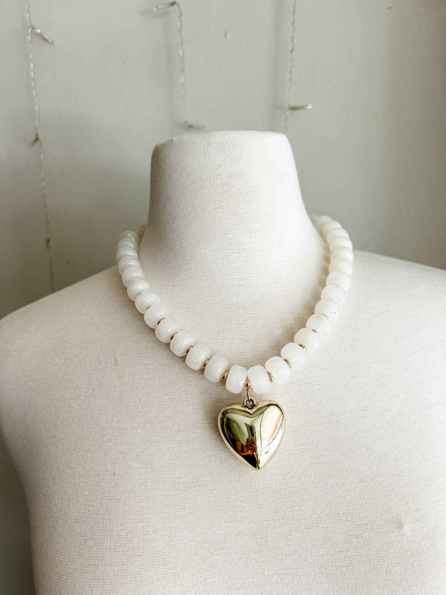 Chunky Beaded Heart Necklace