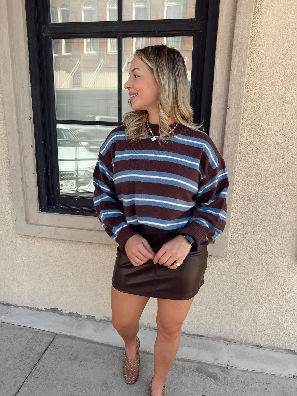 Chocolate Mini Leather Skirt