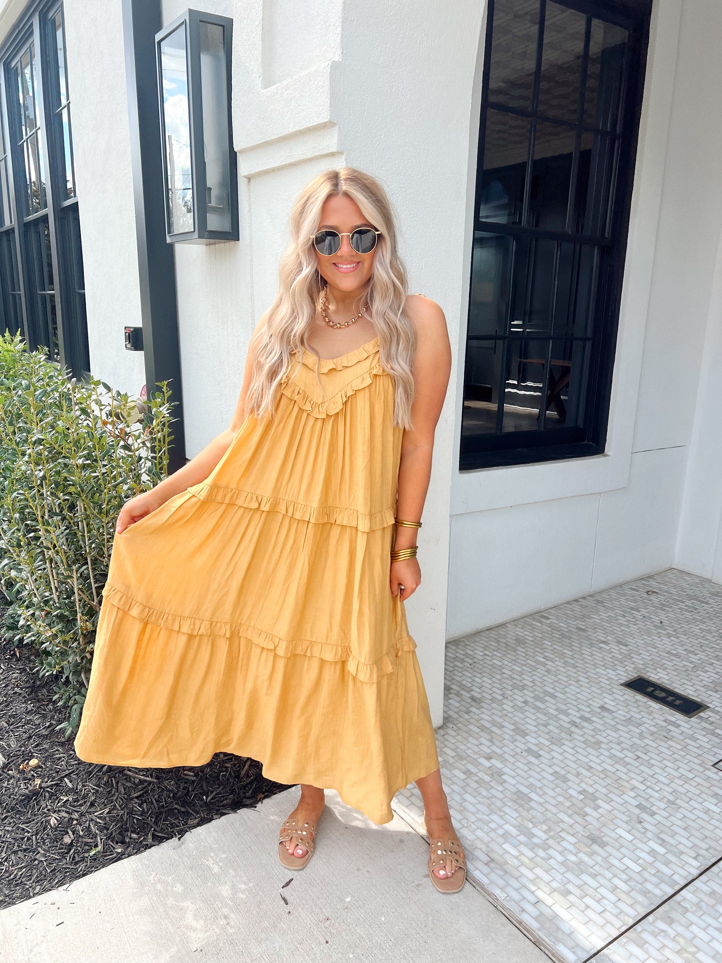 Erin Honey Gold Maxi Dress