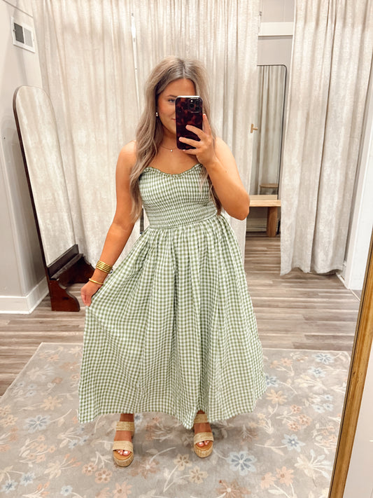 Green Gingham Dress
