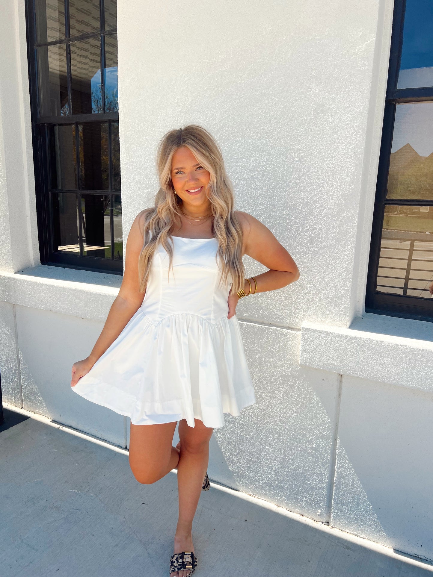Sweet Pea White Mini Dress