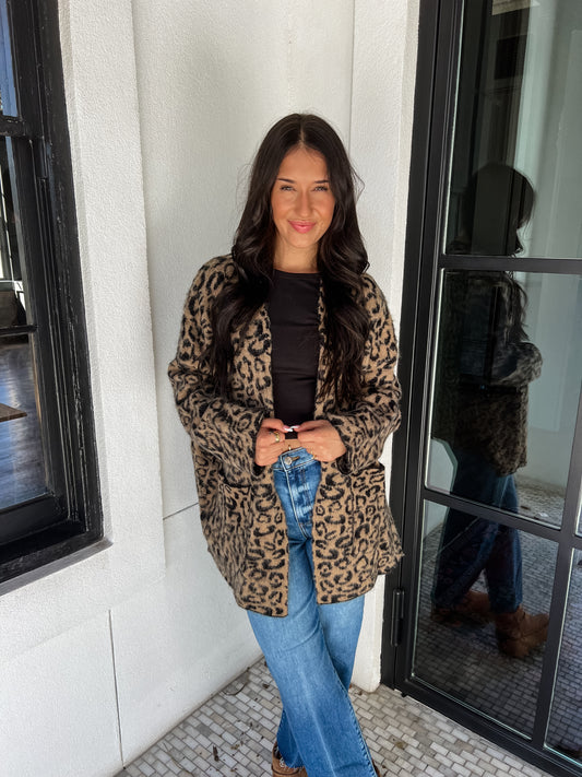 Lovely Leopard Oversized Cardigan
