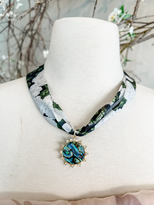 Blue Opal Sun Scarf Necklace