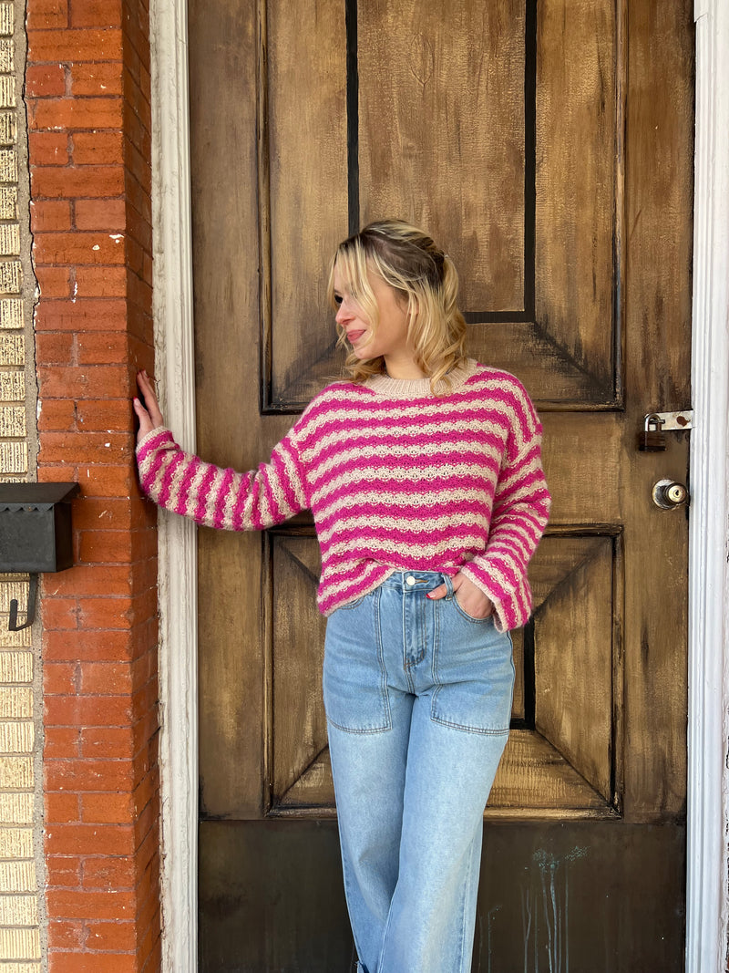 Magenta Dreams Stripe Sweater